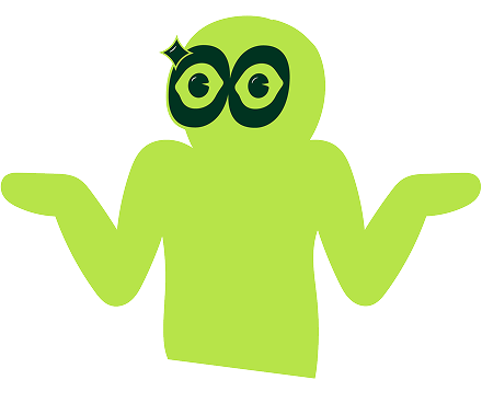 Maskot Očividne krčiaci ramenami